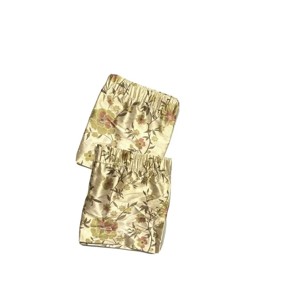 2 Vintage Springs Global Luxury Valances Curtains Window Treatments Gold Floral